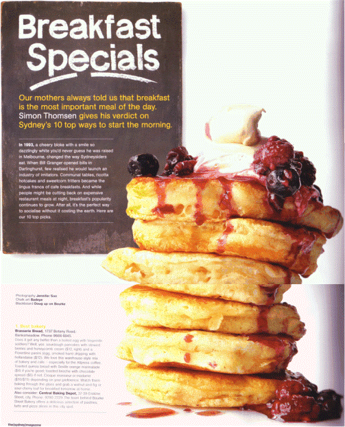 Post image for Sydney Magazine’s Top 10 Breakfasts by Simon Thomsen
